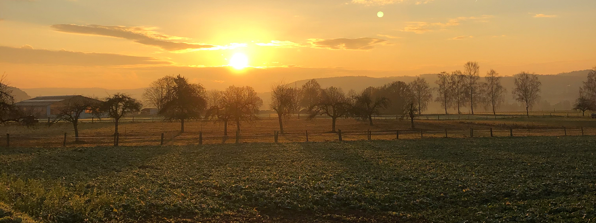 Felder bei Alten-Buseck im Sonnenuntergang